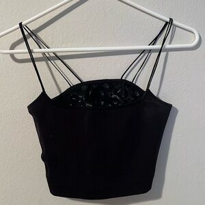 Gilly Nicks Half Lace Tank Cropped Top